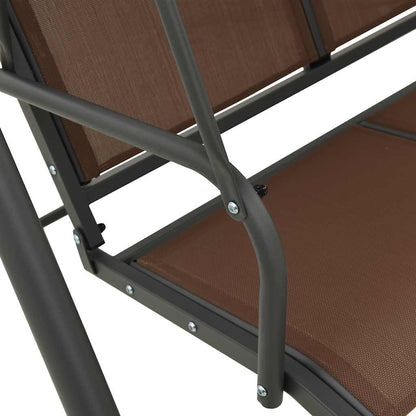 41422 vidaXL Garden Swing Bench with Canopy Coffee