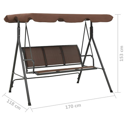 41422 vidaXL Garden Swing Bench with Canopy Coffee