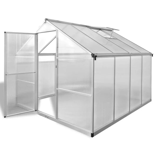 vidaXL Reinforced Aluminium Greenhouse with Base Frame 6,05 m²