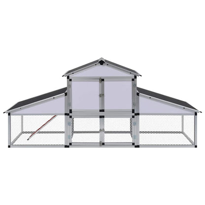 41323 vidaXL Chicken Coop with Runs and Nest Box Aluminium