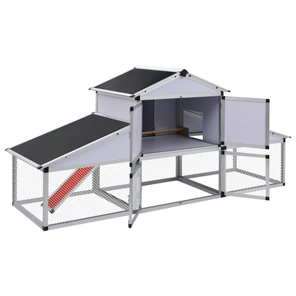 41323 vidaXL Chicken Coop with Runs and Nest Box Aluminium