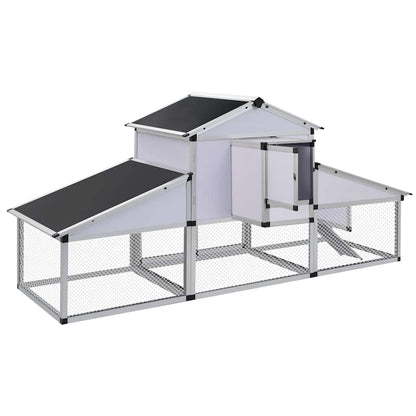 41323 vidaXL Chicken Coop with Runs and Nest Box Aluminium