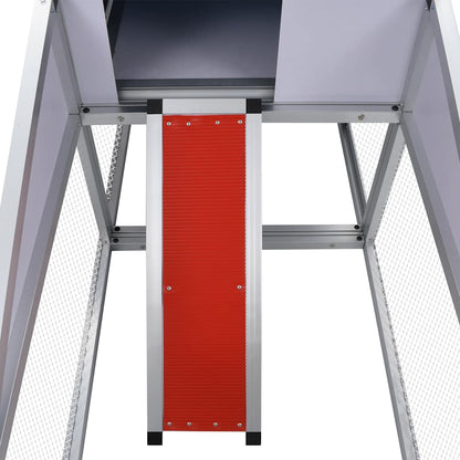 41323 vidaXL Chicken Coop with Runs and Nest Box Aluminium