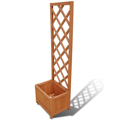vidaXL Planter with Trellis 40x30x135 cm Solid Wood Fir