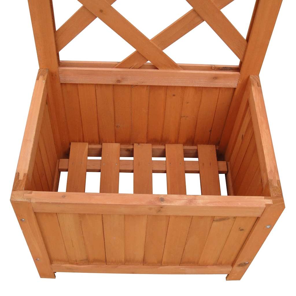 vidaXL Planter with Trellis 40x30x135 cm Solid Wood Fir