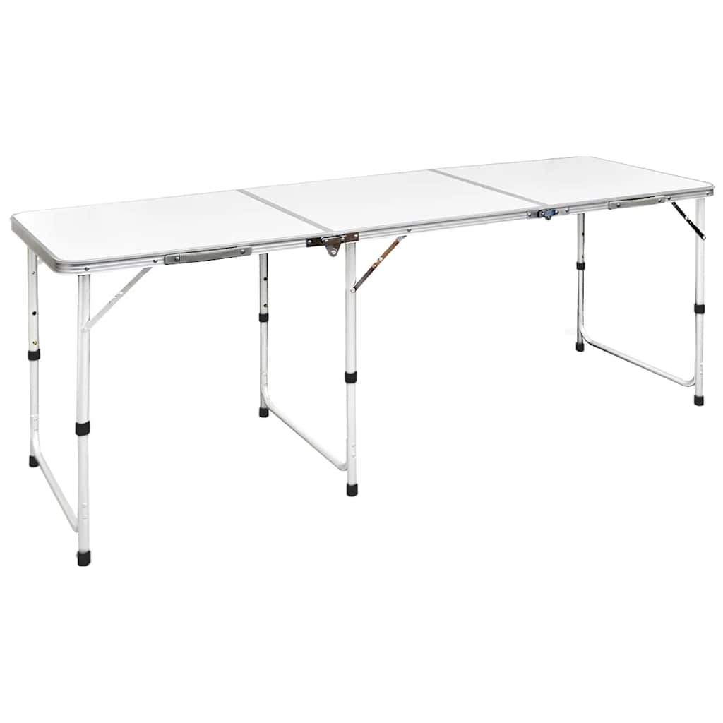 vidaXL Foldable Camping Table Height Adjustable Aluminium 180 x 60 cm