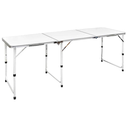 vidaXL Foldable Camping Table Height Adjustable Aluminium 180 x 60 cm