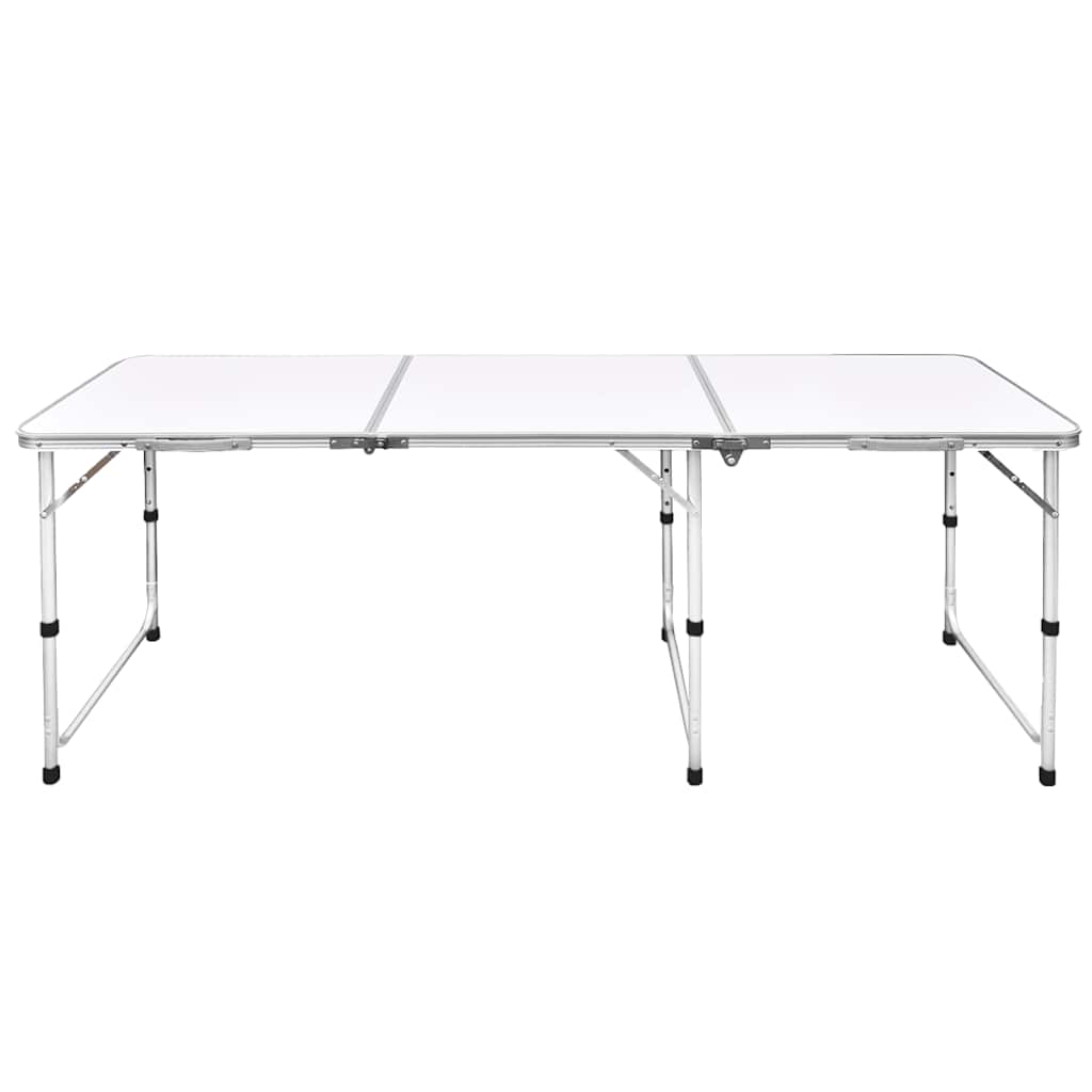 vidaXL Foldable Camping Table Height Adjustable Aluminium 180 x 60 cm