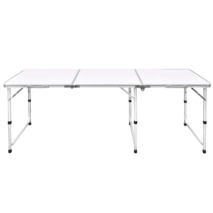 vidaXL Foldable Camping Table Height Adjustable Aluminium 180 x 60 cm