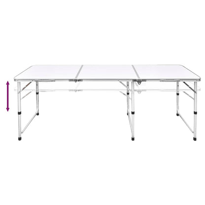 vidaXL Foldable Camping Table Height Adjustable Aluminium 180 x 60 cm