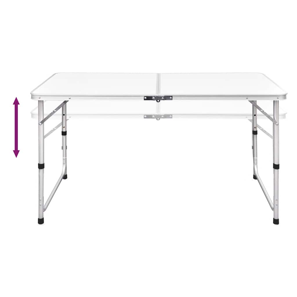 vidaXL Foldable Camping Table Set with 4 Stools Height Adjustable 120 x 60 cm
