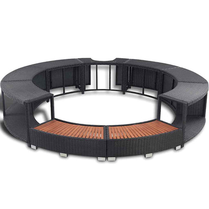 vidaXL Hot Tub Surround Black Poly Rattan