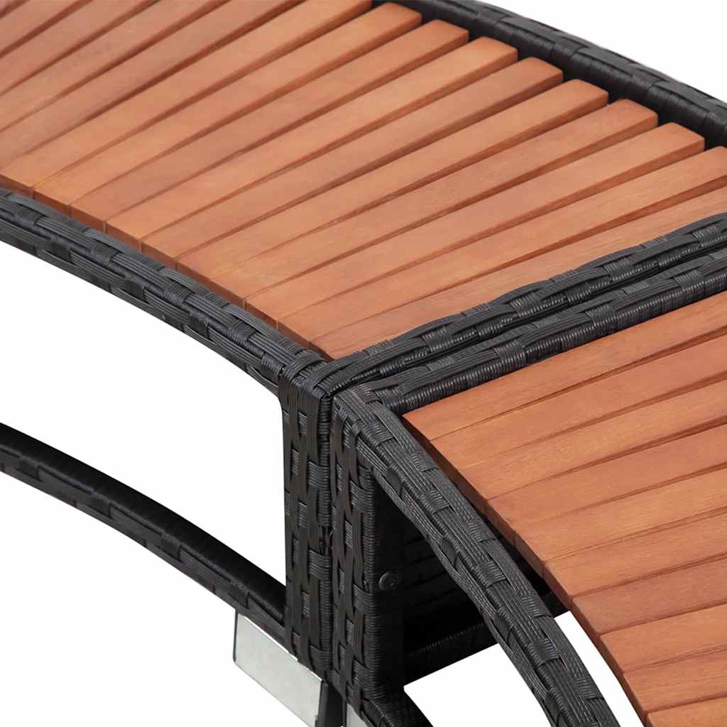 vidaXL Hot Tub Surround Black Poly Rattan