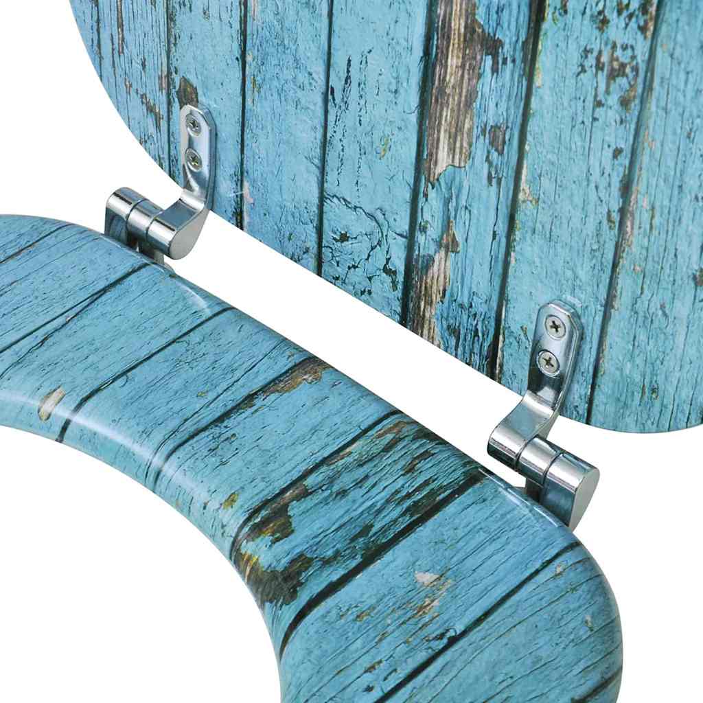 vidaXL Toilet Seat with MDF Lid Old Wood Design