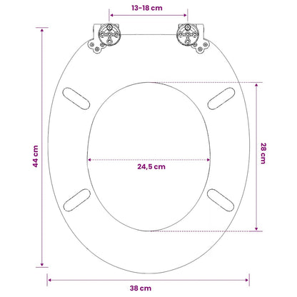 vidaXL Toilet Seat with MDF Lid Old Wood Design