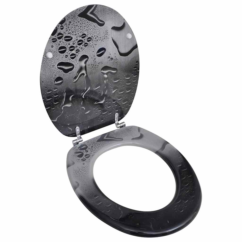 vidaXL Toilet Seat with MDF Lid Water Drop Design