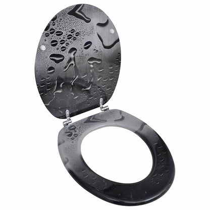 vidaXL Toilet Seat with MDF Lid Water Drop Design