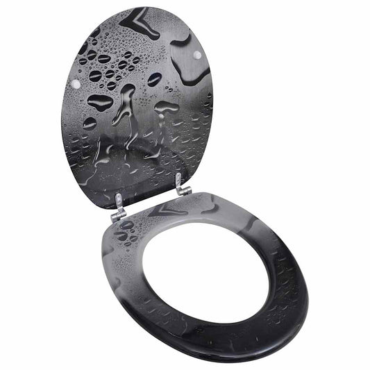 vidaXL Toilet Seat with MDF Lid Water Drop Design