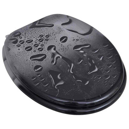 vidaXL Toilet Seat with MDF Lid Water Drop Design