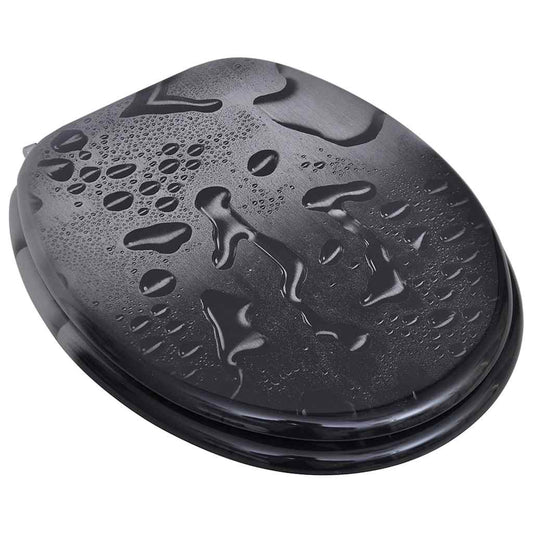 vidaXL Toilet Seat with MDF Lid Water Drop Design