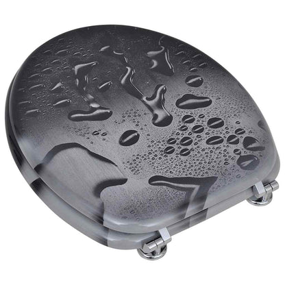 vidaXL Toilet Seat with MDF Lid Water Drop Design