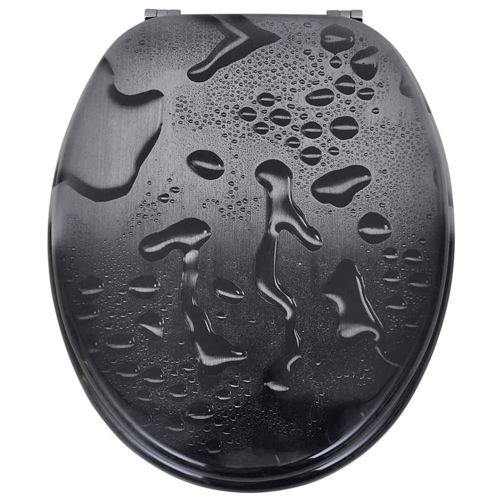 vidaXL Toilet Seat with MDF Lid Water Drop Design