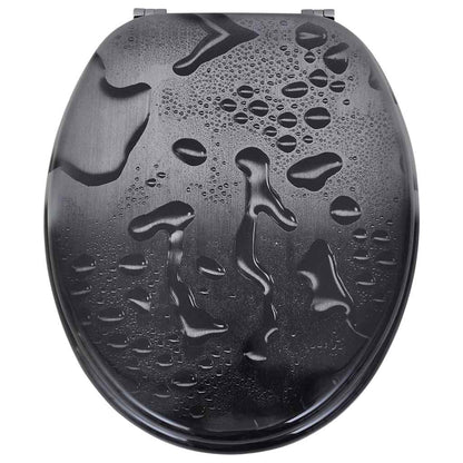 vidaXL Toilet Seat with MDF Lid Water Drop Design