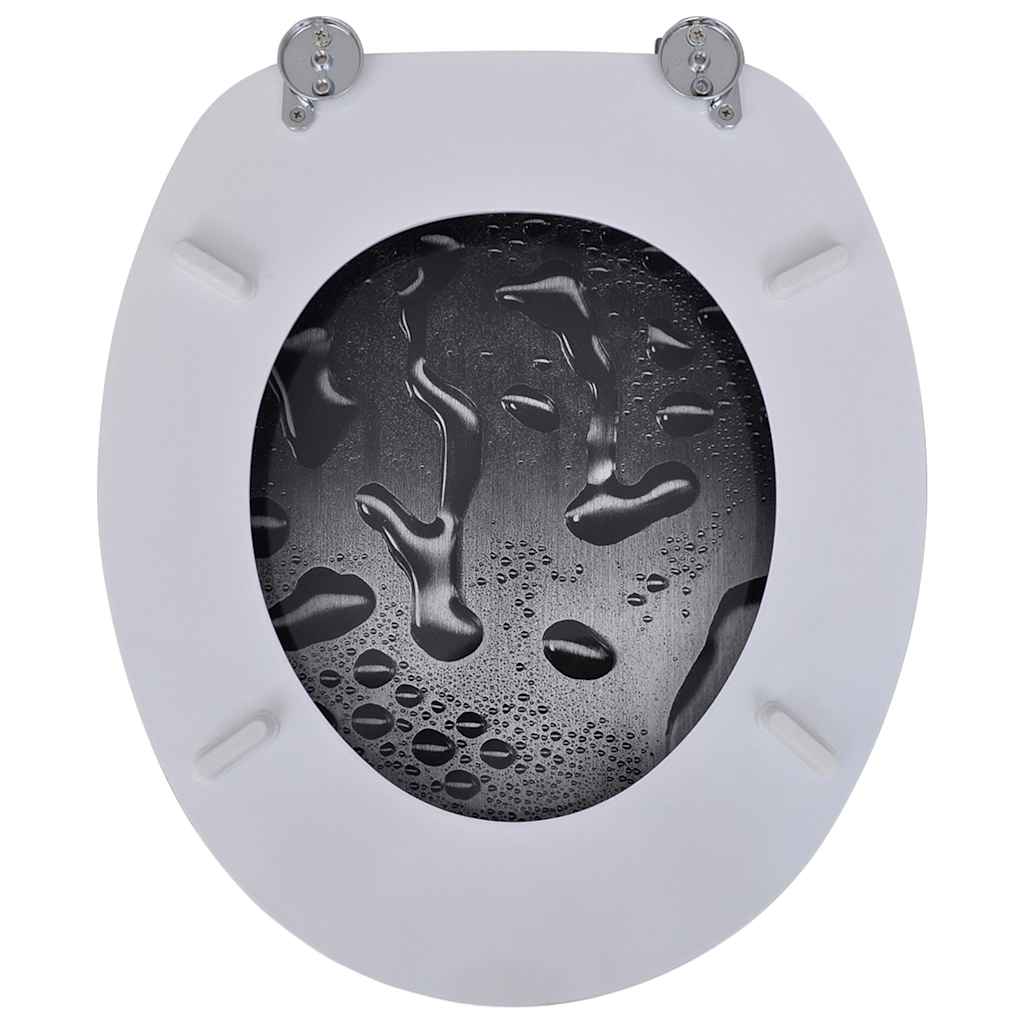 vidaXL Toilet Seat with MDF Lid Water Drop Design