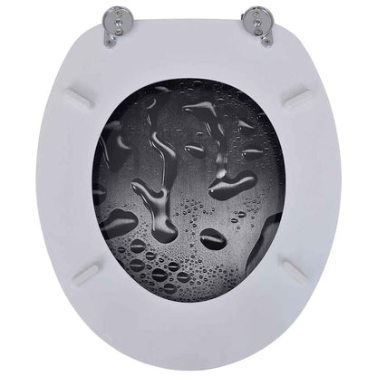 vidaXL Toilet Seat with MDF Lid Water Drop Design