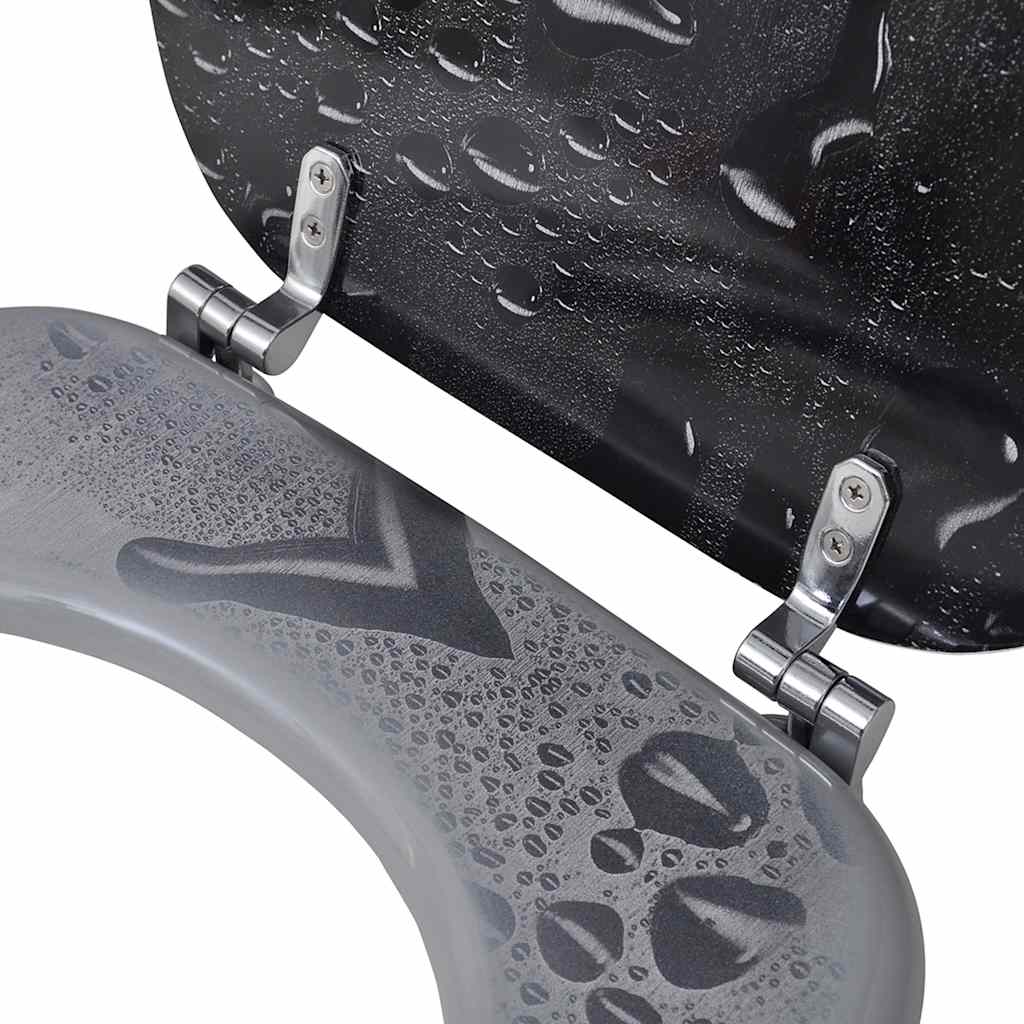 vidaXL Toilet Seat with MDF Lid Water Drop Design