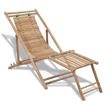 vidaXL Sun Lounger | Natural Bamboo | Bamboo | Full size | Foldable