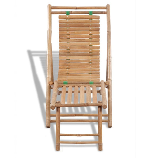 vidaXL Sun Lounger | Natural Bamboo | Bamboo | Full size | Foldable