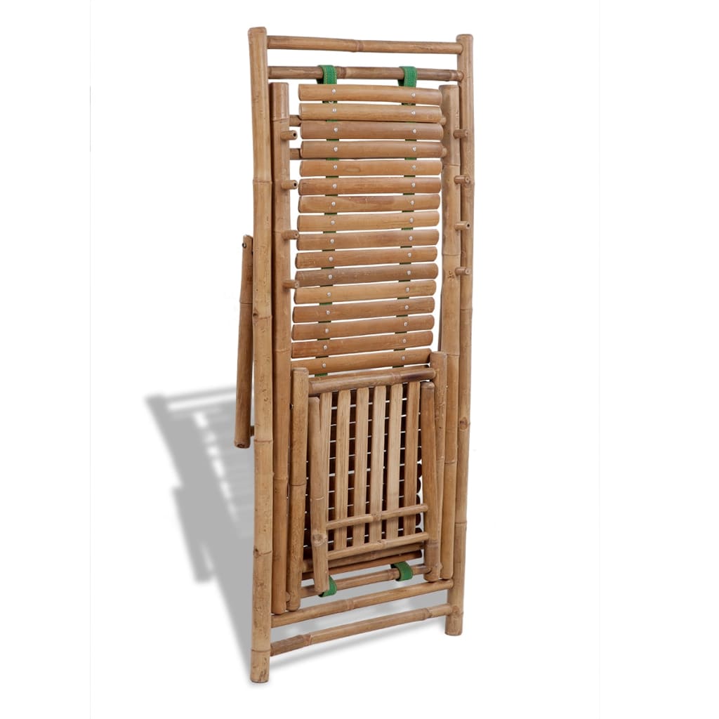 vidaXL Sun Lounger | Natural Bamboo | Bamboo | Full size | Foldable