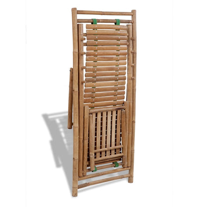 vidaXL Sun Lounger | Natural Bamboo | Bamboo | Full size | Foldable