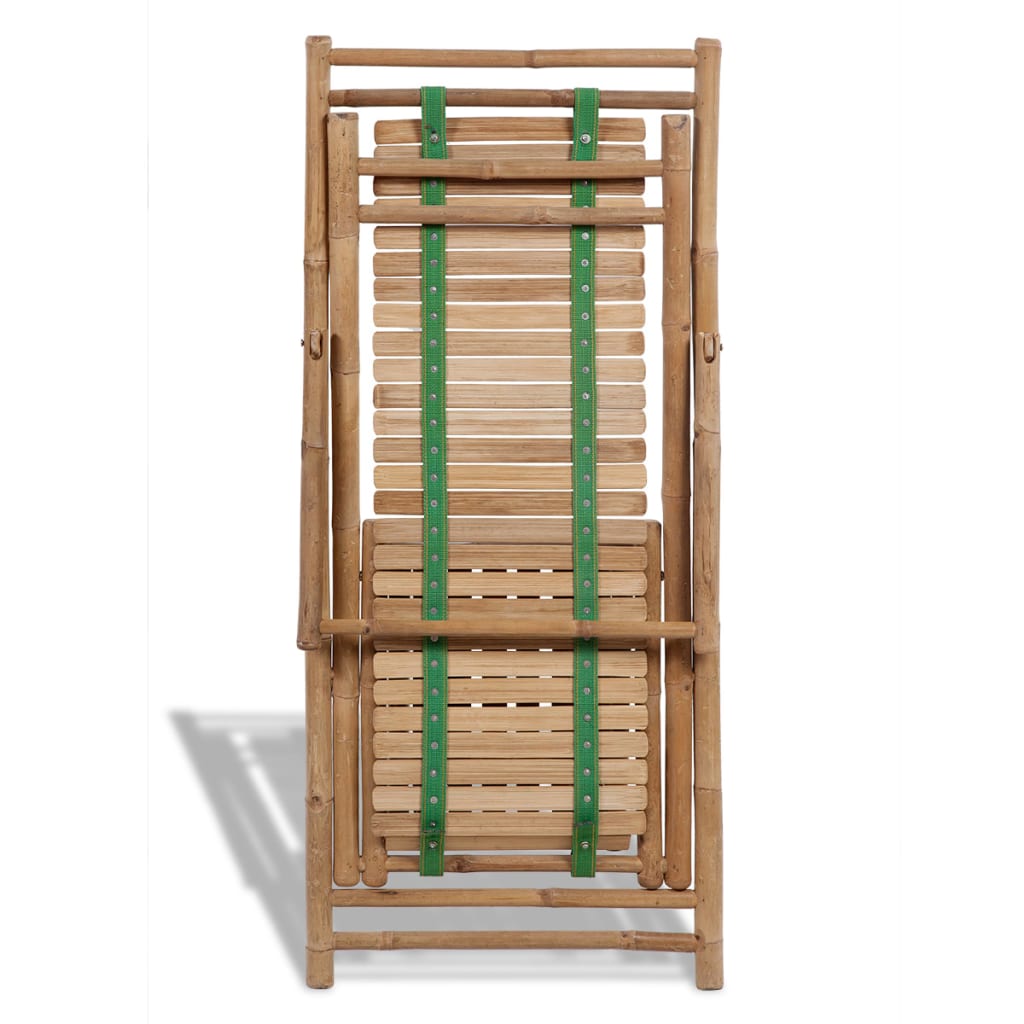 vidaXL Sun Lounger | Natural Bamboo | Bamboo | Full size | Foldable