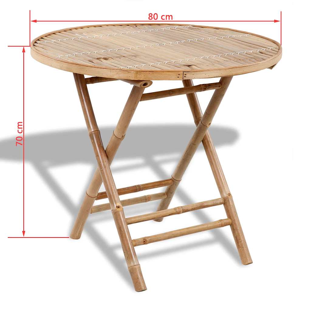 vidaXL 5 Piece Folding Outdoor Dining Set Bamboo