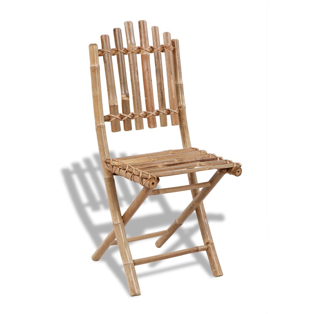 vidaXL Garden Chair | Set of 2 | Bamboo | Solid bamboo | Medium | Foldable