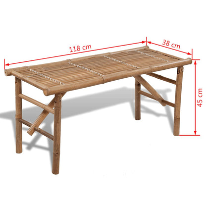 vidaXL Garden Bench | Natural Bamboo | Bamboo | Medium | Foldable