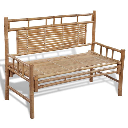 vidaXL Garden Bench | Natural Bamboo | 120 cm wide | Sturdy | Garden Bench