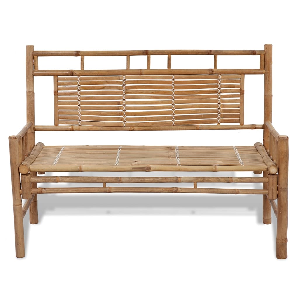 vidaXL Garden Bench | Natural Bamboo | 120 cm wide | Sturdy | Garden Bench