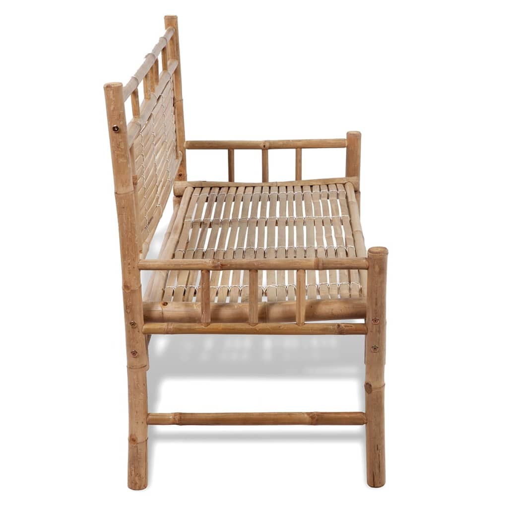 vidaXL Garden Bench | Natural Bamboo | 120 cm wide | Sturdy | Garden Bench