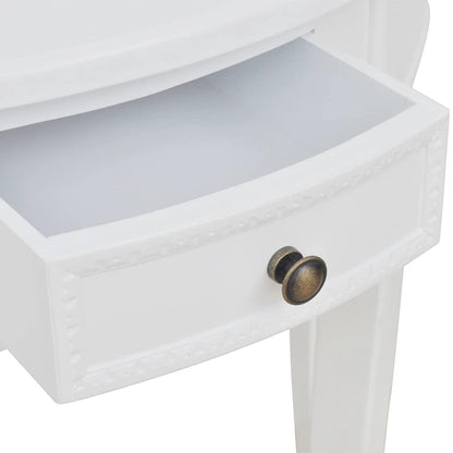 vidaXL Console Table with Drawer Half-round White