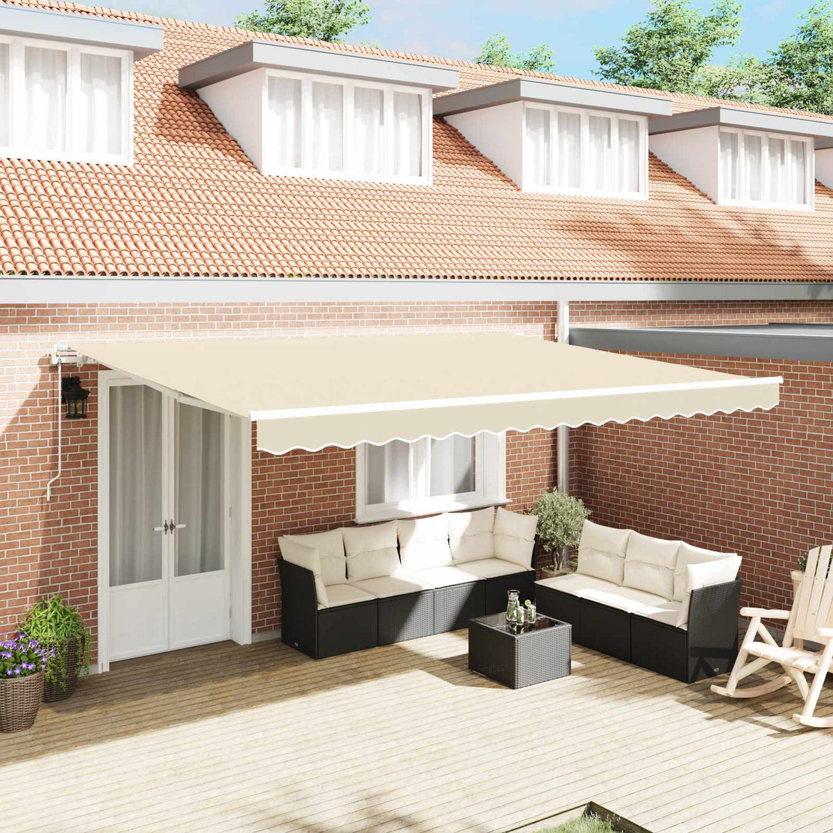 vidaXL Awning Frame 4x3 m Automatic Roll-back Aluminium