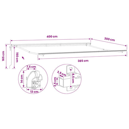 vidaXL Awning Frame 4x3 m Automatic Roll-back Aluminium