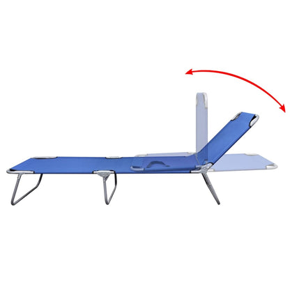 vidaXL Sun Lounger | Blue | Powder-coated Steel Frame, Polyester Fabric
