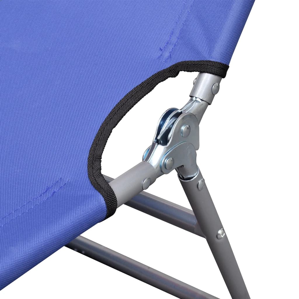 vidaXL Sun Lounger | Blue | Powder-coated Steel Frame, Polyester Fabric