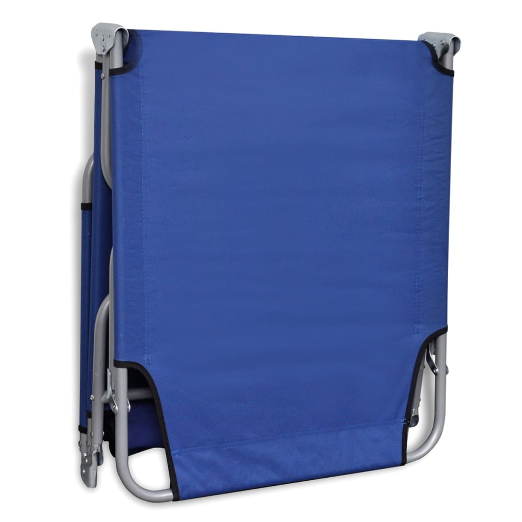 vidaXL Sun Lounger | Blue | Powder-coated Steel Frame, Polyester Fabric