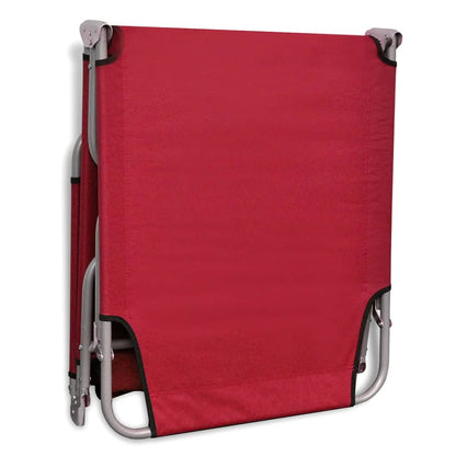 vidaXL Sun Lounger | Red | Powder-Coated Steel | Standard | Foldable