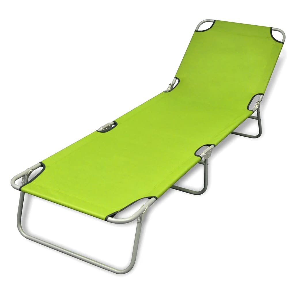 vidaXL Sun Lounger | Apple Green | Polyester | One Size | Foldable | Sun Lounger
