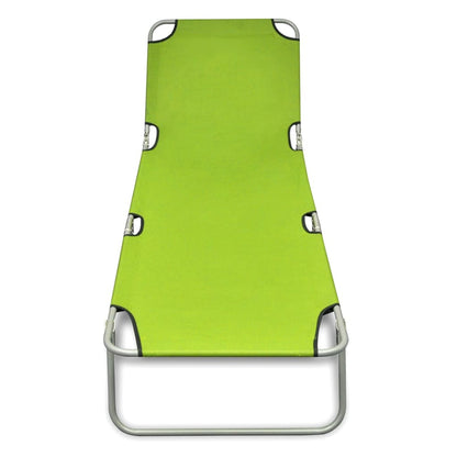 vidaXL Sun Lounger | Apple Green | Polyester | One Size | Foldable | Sun Lounger